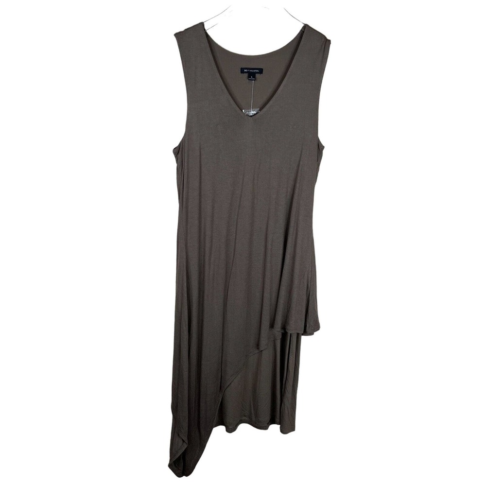 H by Halston Tank Dress Size Small Brown Asymmetric Layered Sleeveless Lagenlook